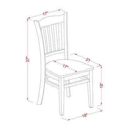 East West Furniture ANGR5-MAH-W 5 Piece Room Set Includes a Round Kitchen Table with Pedestal and 4 Dining Chairs, 36x36 Inch - WoodArtSupply