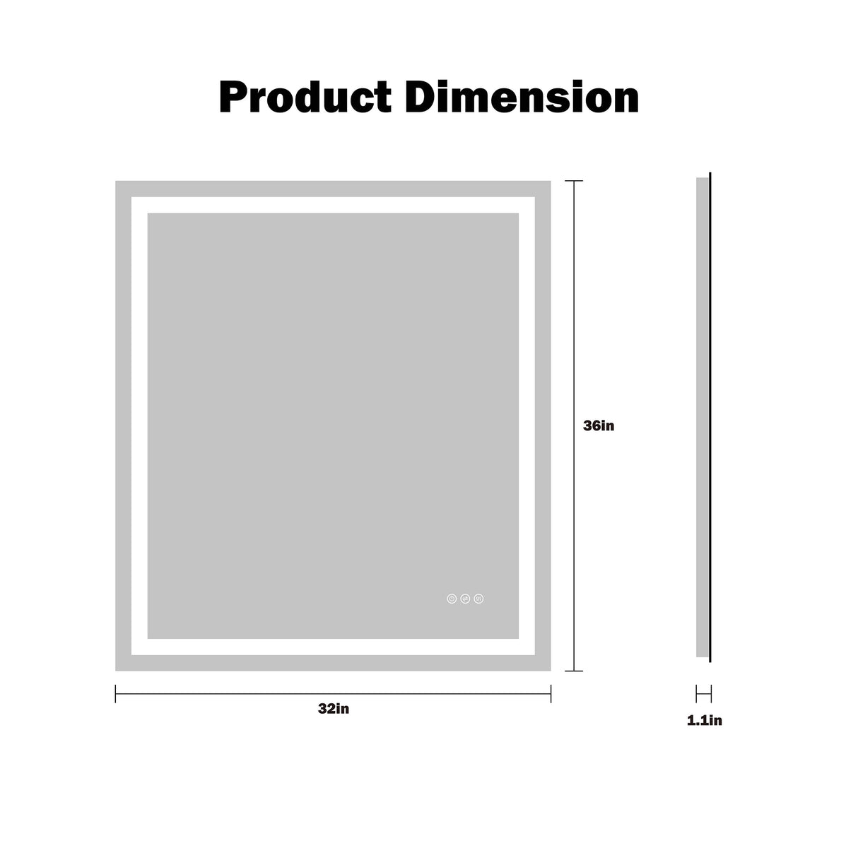 LED Bathroom Mirror Lights 32x36 Inch Front & Backlit Lights Vanity Mirror, Wall Mounted Anti-Fog Dimmable LED Makeup Mirror, IP54 3K-6K Warm/Natural/Daylight, Tempered Glass (Horizontal/Vertical) UL LED ENERGY PLUS