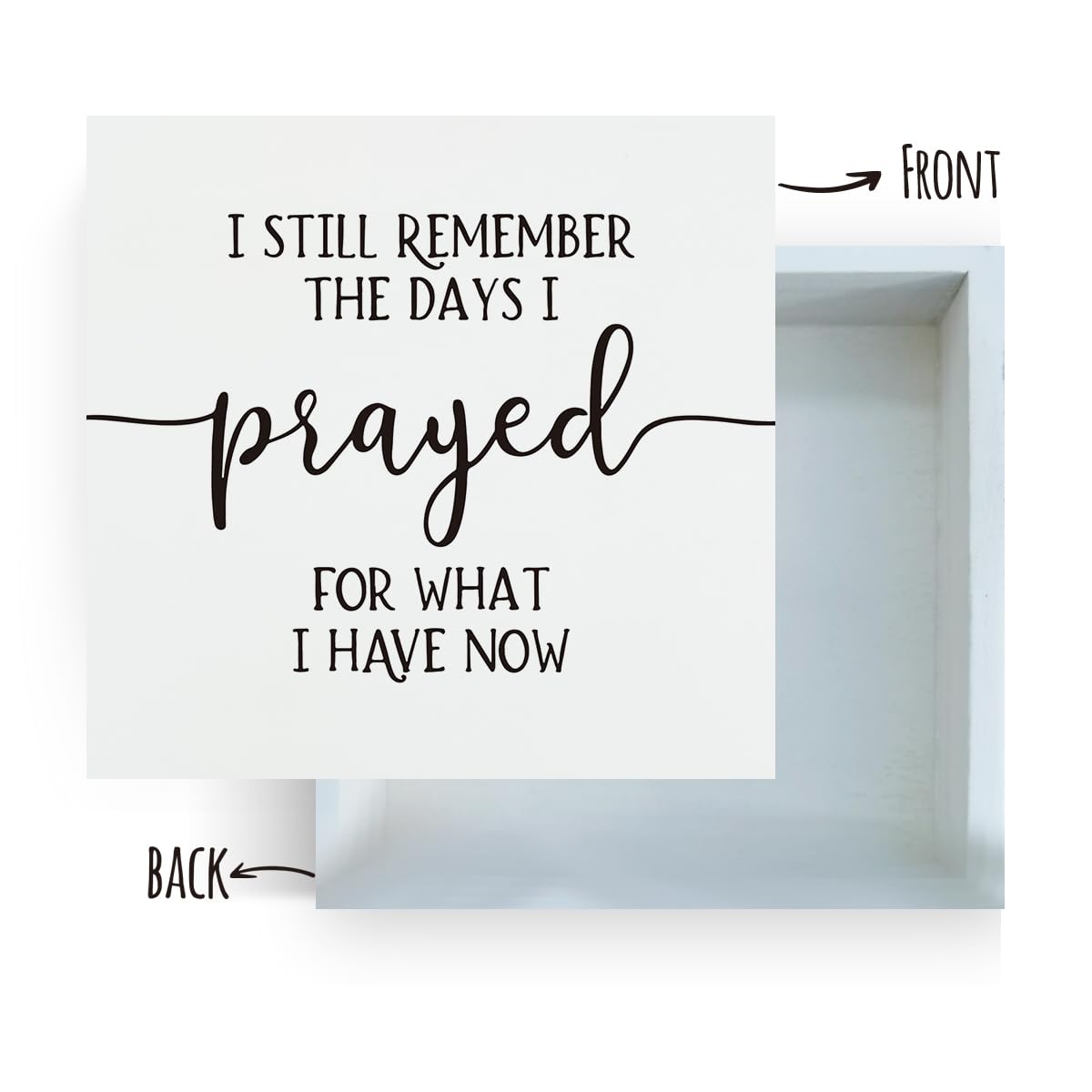 Inspirational Home Wooden Box Sign I Still Remember the Days I Prayed, Motivational Wooden Block Sign for Home Living Room Bedroom Decor, Farmhouse Kitchen Summerjokes