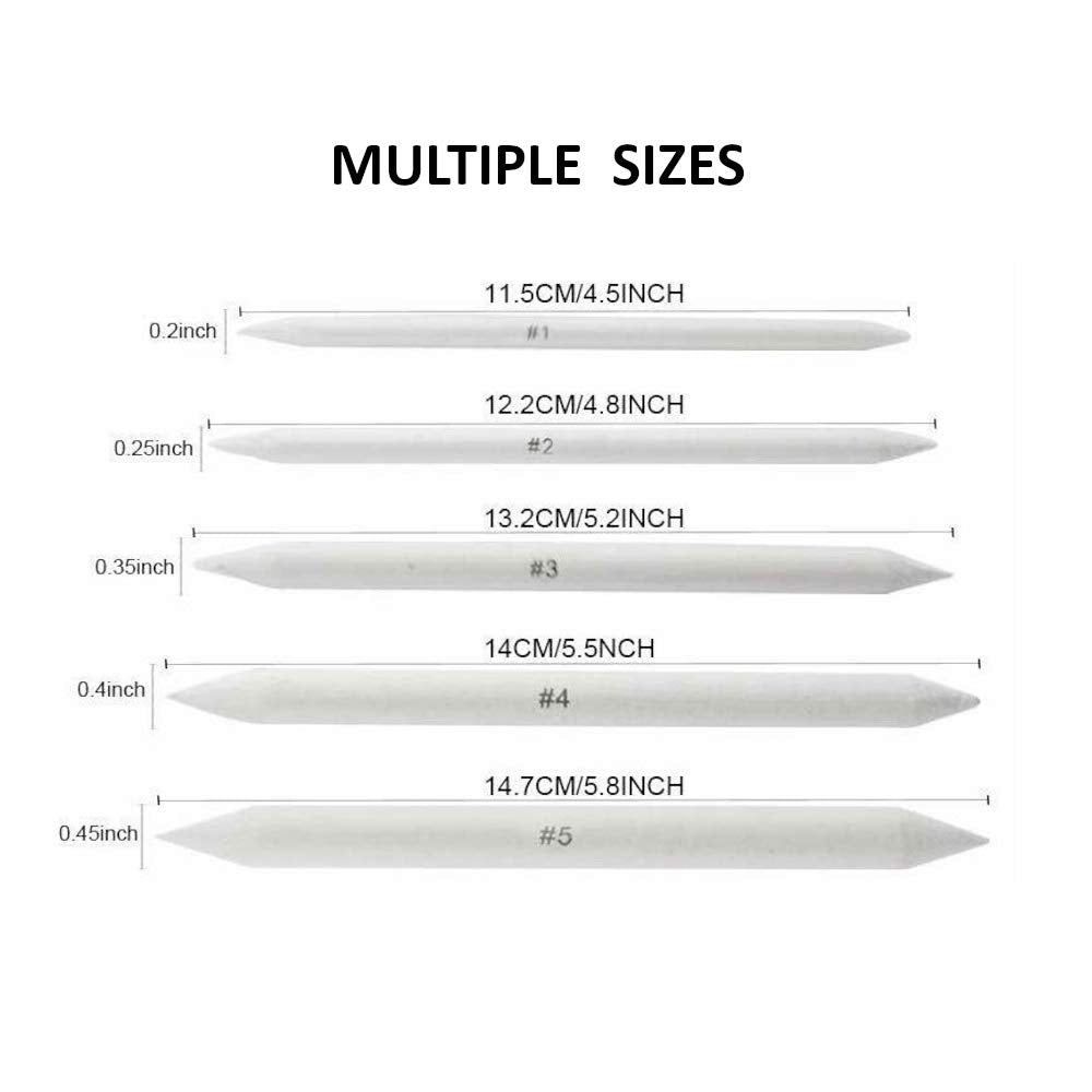 36 Pieces Artist paper Blending Stump and Tortillion Art Blenders 6 sizes for Student Sketch Drawing Bykswil