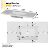 COZIMAX Vanity Jazz 32 inches - Floating Bathroom Vanity and Cultured Marble Sink with Soft Close Door (Blue) COZIMAX