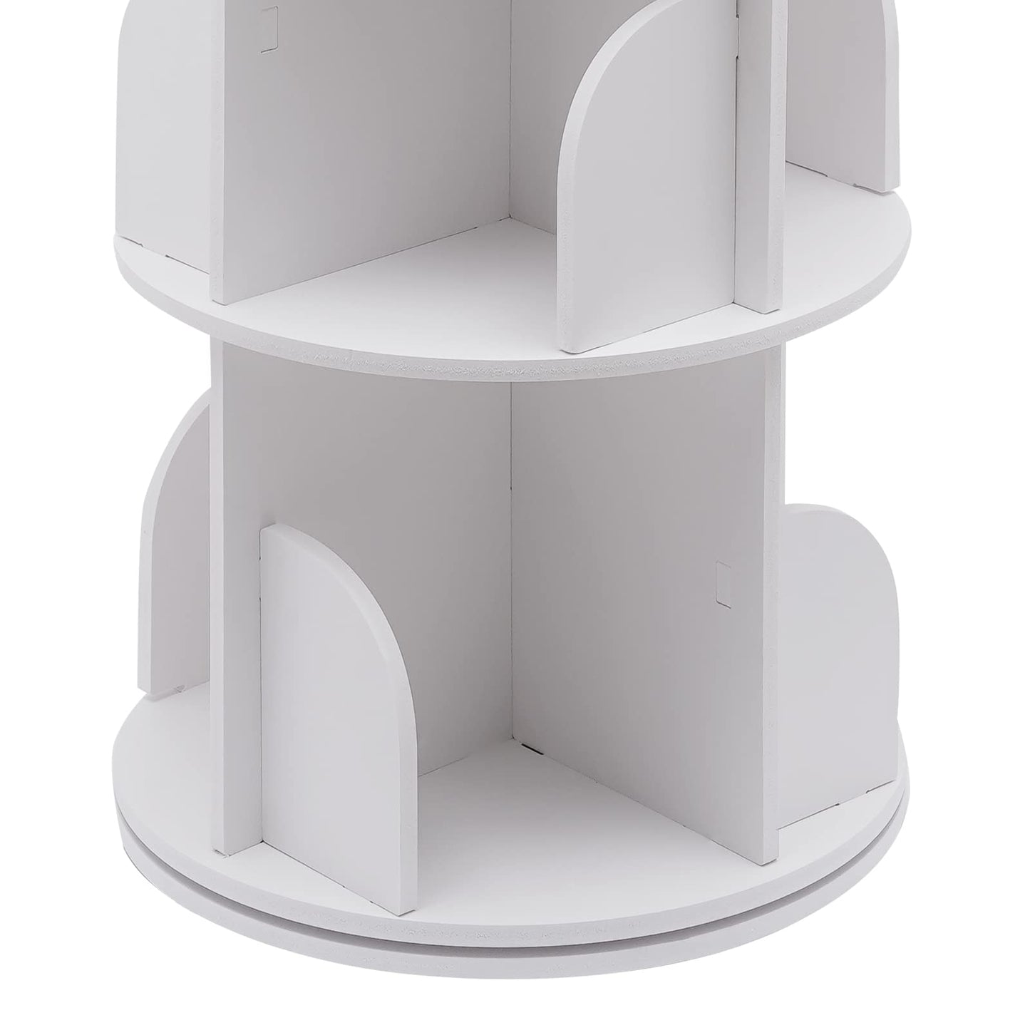 ZAWAYINE 5-Tier 360° Rotating White Bookshelf for Stylish Storage and Display - WoodArtSupply