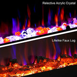 36'' Smart Electric Fireplace Inserts, Recessed & Wall Mount Electric Heater and Linear Fireplace with APP& Touch Screen &Remote Control, 62-99°F Temperature, Hard Wired & Plug in Benrocks