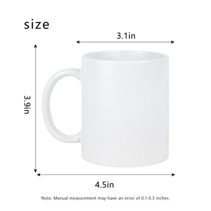 MAIKESUB Sublimation Blank Ceramic Coffee Mugs Set of 6 Pcs White Mugs 11 oz Porcelain Espresso Cups Sublimation Mugs Blank DIY for Coffee Soup Tea Milk Latte Hot Cocoa etc