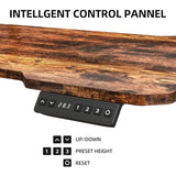 Acrolix 59 Inch L Shaped Standing Desk with Shelves and Keyboard, Electric Corner Standing Desk Adjustable Height, Sit Stand Computer Table with Reversiable Splice Board，Rustic Brown Acrolix