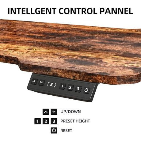 Acrolix 59 Inch L Shaped Standing Desk with Shelves and Keyboard, Electric Corner Standing Desk Adjustable Height, Sit Stand Computer Table with Reversiable Splice Board，Rustic Brown Acrolix
