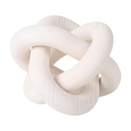 Wood Knot Chain Link Decor - 3 Link Boho Wooden Hand Carved Decorative Wooden Links Knots for Coffee Table Entryway Modern Farmhouse Shelf Decoration DEERWIN