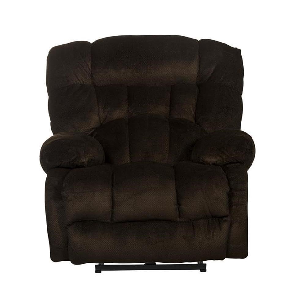 Catnapper Johnson Power Lay Flat Recliner in Brown Polyester Fabric Catnapper
