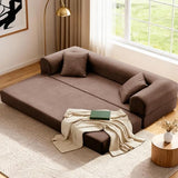 GJQ Convertible Sleeper Sofa Bed,78.5 Inch Faux Leather Futon Couch with Pillows & Storage Pocket,5-in-1 Folding Sofa Bed Queen with Pull Out Beds,Boneless Couches for Living Room,Couch in a Box,Brown GJQ