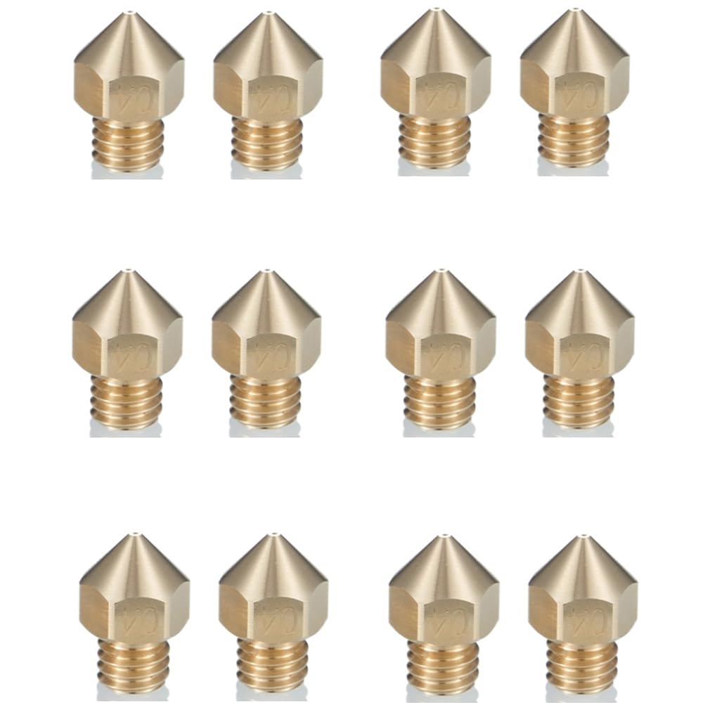 12Pcs 3D Printer CR-10S Pro Nozzles 0.4mm, M6 CR-10S Pro 3D Printer Nozzles,CR-10S Pro Hotend Extruder Nozzles 0.4mm Only Compatible for Creality CR10S Pro Hotend 3D Printer Nozzle. TIEXYE