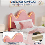 IDEALHOUSE Twin Bed Frame with LED Headboard and Under-Bed Drawer, Metal Upholstered Platform Bed with LED Light for Kids, Girls, Lamb Fleece Fabric, Wooden Slats Support, No Box Spring Needed, Pink IDEALHOUSE