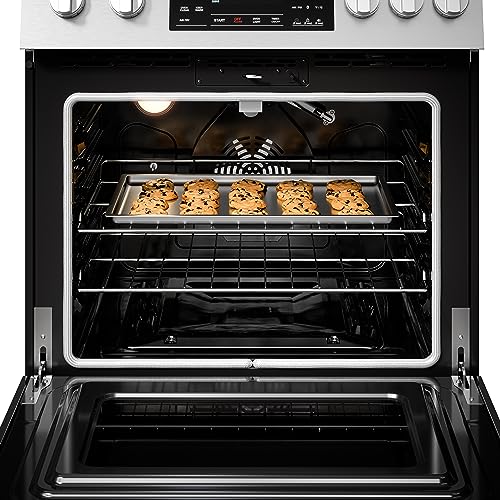 Kenmore Front Control Gas Range Oven with 5 Cooktop Burners, True Convection, Steam and Self Clean, Freestanding Stainless Steel Stove and Oven, 4.8 cu. ft. Capacity Kenmore
