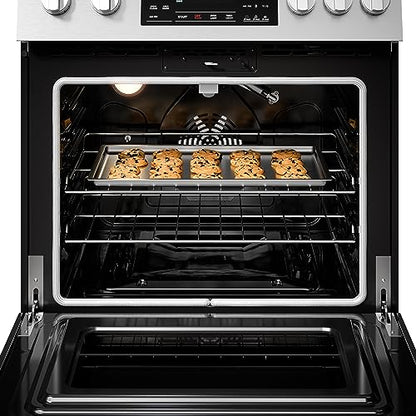 Kenmore Front Control Gas Range Oven with 5 Cooktop Burners, True Convection, Steam and Self Clean, Freestanding Stainless Steel Stove and Oven, 4.8 cu. ft. Capacity