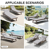 Crestlive Products Chaise Lounge Cushion Outdoor Set of 2, Foldable Waterproof Pool Lounge Chair Cushions with Straps, Lounger Cushions for Outdoor Furniture， 71''Lx21''W (Light Gray)