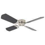 RecPro RV 12V Ceiling Fan | 4-Blade | 4-Speed | Near Silent Operation | Reversing Direction Wall Control (Brushed Nickel: Black Blades, 36") RecPro