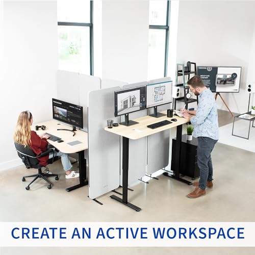 VIVO Electric Stand Up Desk Frame Workstation with Memory Touch Pad, Single Motor Ergonomic Standing Height Adjustable Base, White, DESK-V102EW VIVO