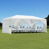 10×20 FT White Party Tent, Waterproof Outdoor Wedding Canopy with 6 Removable Sidewalls, Spacious Gazebo Shelter for Patio, BBQ, Birthday & Special Events, Commercial Grade Heavy Duty Frame Curtainboro