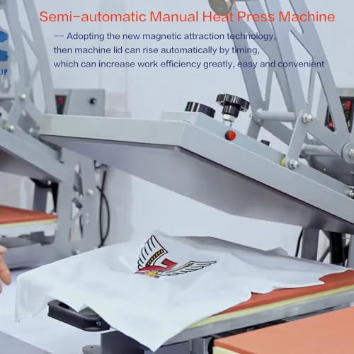Heat Press Machine 16x24 Semi-Automatic: Auto Open Dual Platen Heat Press Machine - Large Format 110V Sublimation T-Shirt Press with Ultra-Precision Wire Tube and Teflon Technology WUMSTOT