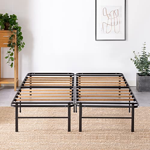 Zinus Essential SmartBase Metal Bed Frame with Sustainable Bamboo Slats - No Box Spring Required, Easy Assembly, Full Size - WoodArtSupply