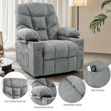 YITAHOME Power Lift Recliner Chair for Elderly with Vibration Massage and Lumbar Heating, Electric Lift Recliner Single Sofa with Side Pocket, Two Cup Holders and USB Charge Port for Living Room,Gray YITAHOME