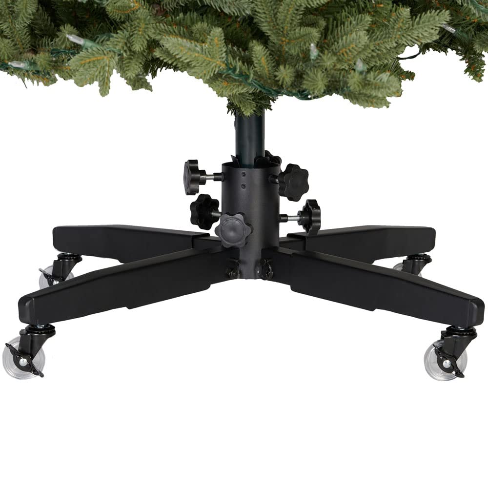 [Universal Metal Rolling Christmas Tree Stand] - Adjustable to Fit Fake Trees Up to 12 Feet Tall | Tree Keeper