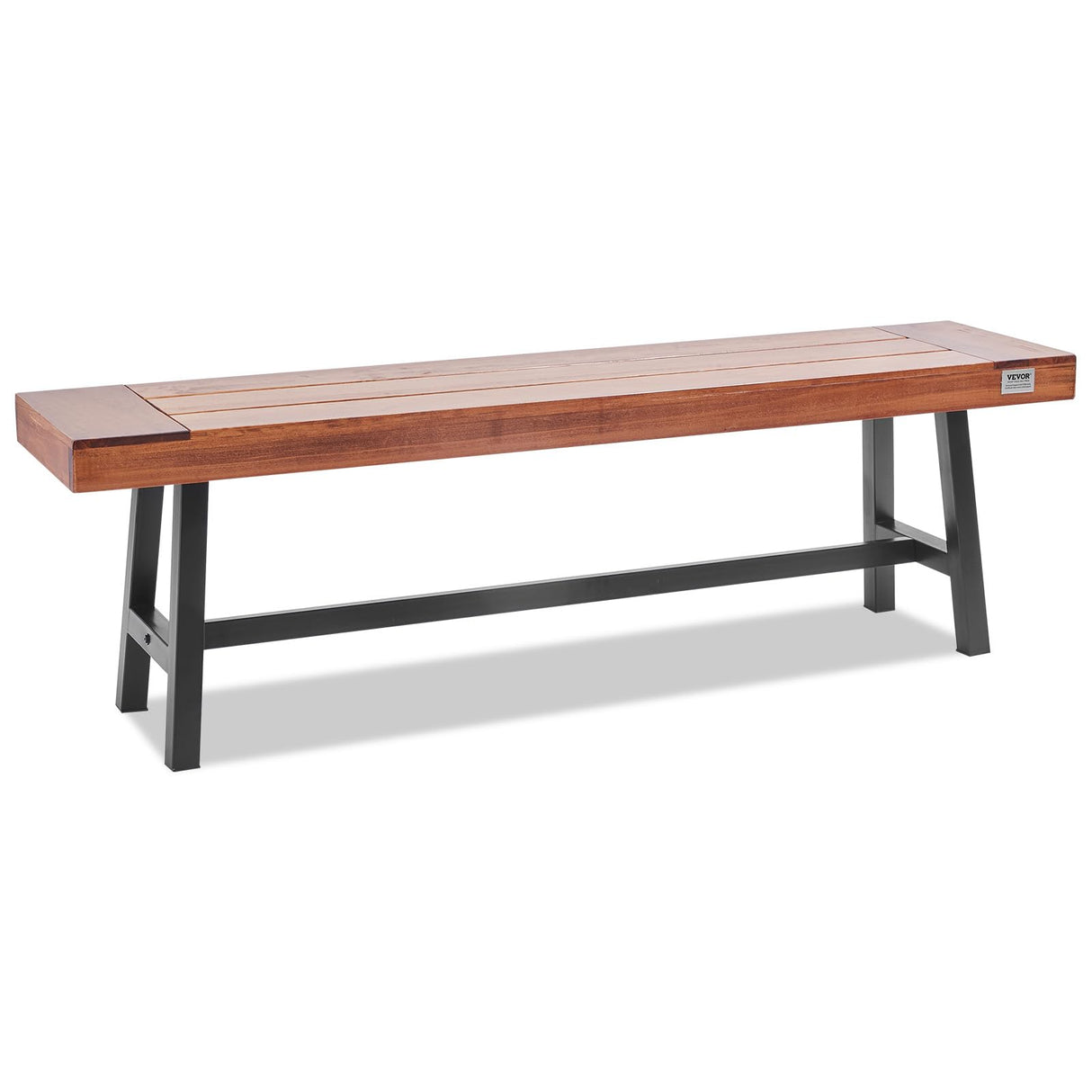 VEVOR 63 inch Outdoor Wood Bench Metal Leg, Solid Wood Garden Bench,Outdoor Backless Bench Weatherproof,Never Rot or Fade Patio Bench for Garden, Park, Yard, Front Porch VEVOR
