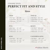 Ashton Sheets 100% Egyptian Cotton Queen Size Sheet Set - 600 Thread Count Egyptian Cotton Sheets Set for Queen Size Bed (4 Pc, White), Soft, Cooling, Luxury Hotel 16" Deep Pocket Sateen Bedsheet Ashton Sheets