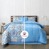 LUX Décor Reversible 5pc King Comforter Set, Printed Bedding Set, All-in-One Bed in a Bag, Includes 1 Comforter, 2 Pillow Shams, 1 Decorative Pillow & 1 Bed Skirt (Aztec Sky,King) LDC LUX DECOR COLLECTION