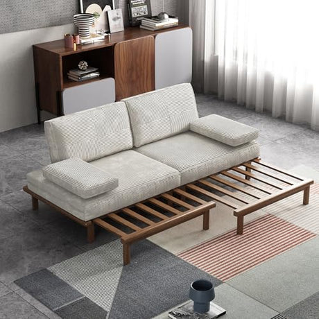 Lartis 78.7" Sofa Bed, Sleeper Pull Out Couch, Modern Couch Convertible Modern Futon for Living Room/Apartment/Bedroom, Modular Design Sofa,Full Solid Wood Frame Lartis
