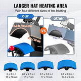VEVOR Hat Heat Press with 4pcs Interchangeable Platens(6"x3"/6.7"x2.7"/6.7"x3.8"/8.1"x3.5"), Cap Heat Press for Stuctured Hats, Rigid Steel Frame No Stick Digital LCD Timer and Temperature Control VEVOR