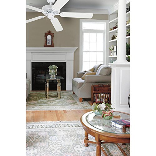 Westinghouse 7802400 Downrod Mount, 5 White Blades Ceiling fan, White 52 Inch Westinghouse