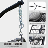 FREDEES Egg Swing Chair with Stand, Outdoor Hanging Egg Chair with Cushion for Patio/Porch/Balcony/Indoor (Light Gray) FREDEES