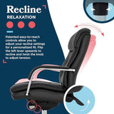 La-Z-Boy Sonata Executive Mid-Back Office Chair, Button-Tufted Seat and Back, Double-Layer Cushion, Padded Armrests, Ergonomic Computer DeskChair, Swivel Metal Base, Bonded Leather, Black/Chrome La-Z-Boy