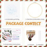 Christmas Embroidery Kit for Adults & Beginners - Gnomes & Cross Stitch Patterns, Cotton, Threads, Needles & Instructions (4 Pcs)