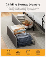 Mixcous Bunk Beds Twin Over Full Size, Heavy Duty Bunk Beds with 2 Storage Drawers, Safety Guardrails & Padded Ladder, Twin Over Full Bunk Bed, No Box Spring Needed, Black Mixcous