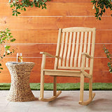 Cambridge Casual Arie Patio Porch Rocking Chair for Outdoor, Single Item/Natural Teak Cambridge Casual