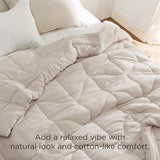Bedsure Queen Comforter - Comforters Queen Size for All Season, Ultra-Soft Down Alternative & Prewashed Duvet Insert with 4 Tabs - Machine Washable, Linen, 88x88 Inches Bedsure