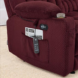 MCombo 57" Power Loveseat Recliner, Electric Reclining Loveseat Sofa with Heat and Vibration, Cupholders, USB Charge Ports for Living Room 6314 (Burgundy, Loveseat)
