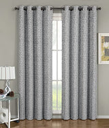Royal Hotel Bedding Fiorela Gray Grommet Jacquard Window Curtain Panel, 1 Single Panel, 54x84 inches Royal Hotel Bedding
