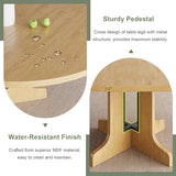 Feonase 59" Round Extendable Dining Room Table for 6, Modern Oval Kitchen Table with Heavy Duty Wood Base, for Kitchen Dining Living Room, Easy Assembly, Noise-Free, Oak Feonase
