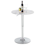 Rongbuk 23.6" Round Bar Table, Adjustable Height Bar Table, Modern Cocktail Bar Table with MDF Top and Metal Base, Bistro Pub Table Suitable for Café, Kitchen Island, Bar Counter, White Rongbuk