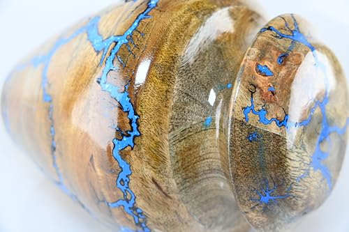 DnU Avenue Solid Wood Hand Turned Wooden Urns for Human Ashes Male/Female, Cremation Urns for Men/Women Decorative Urns for Ashes, Large Funeral Urns for Adults up to 250 Cu/in (X-Large: 8x8x11) DnU Avenue