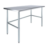AmGood Stainless Steel Work Table Open Base | Metal Work Bench (Stainless Steel Table Open Base, 60" Long x 30" Deep) AmGood