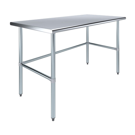 AmGood Stainless Steel Work Table Open Base | Metal Work Bench (Stainless Steel Table Open Base, 60" Long x 30" Deep) AmGood
