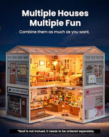 Rolife DIY Miniature Plastic House Building Set Toys Playset with LED Suitable for Mini Figures Construction Toys Diorama Kit Gifts for Adults (Cozy Living Lounge)