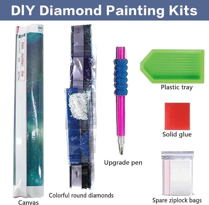 Ekuxom Night Castle Diamond Painting Kits for Adults, Diamond Art Kits for Adults, DIY 5D Round Full Drill Gem Art Kits for Gifts Home Wall Decor 12X16 Inch Ekuxom