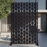 72" Metal Privacy Screen Freestanding Outdoor Room Divider Decorative Laser Cut Fence Panel, Weatherproof Patio Privacy Fence for Garden, Balcony, Backyard Landscape TALLYVER