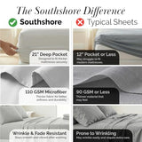 Southshore Fine Living, Inc. 21-Inch Extra Deep Pocket Queen Sheet Set 6 Piece for Tall Mattress, Pet Hair Resistant Bedding, Microfiber Queen Size Sheets, Breathable Easy Care, Light Grey Sheets Southshore Fine Living, Inc.