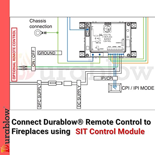 Durablow SH3001-RH Gas Fireplace WiFi Smart Home Remote Control for Millivolt Valve, Compatible with Alexa, Google Home (On/Off + Timer + Schedule Programmable + Remote Handset) Durablow