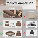 Chizzyseat Manual Oversized Recliner Overstuffed Chairs Large Recliner High Weight Capacity Big and Tall Man Recliner for Heavy Duty 400lbs Adults for Living Room, Bedroom, Nursery, RV Brown